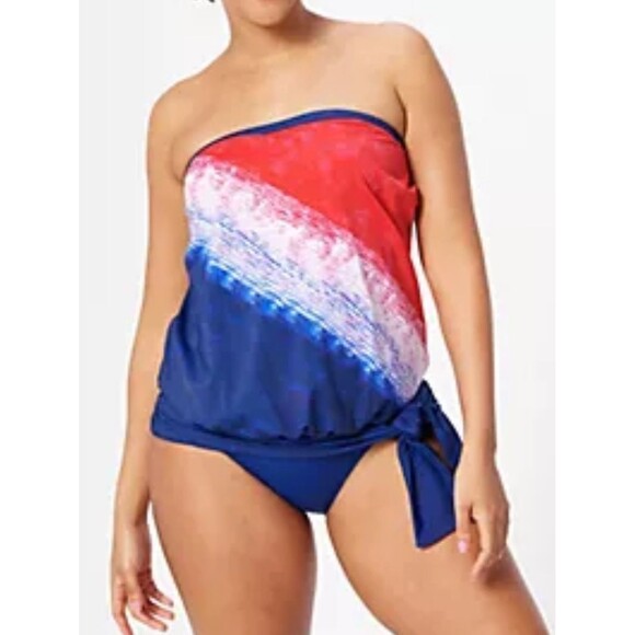 Swimsuits For All Other - Kim Gravel X Swimsuits For All Bandeau Blouson Tankini 2pc Set NWOT Size 10